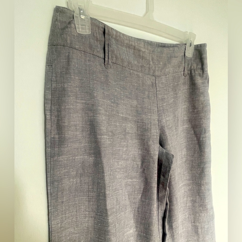 Mossino Grey Linen Blend Wide Leg Pants